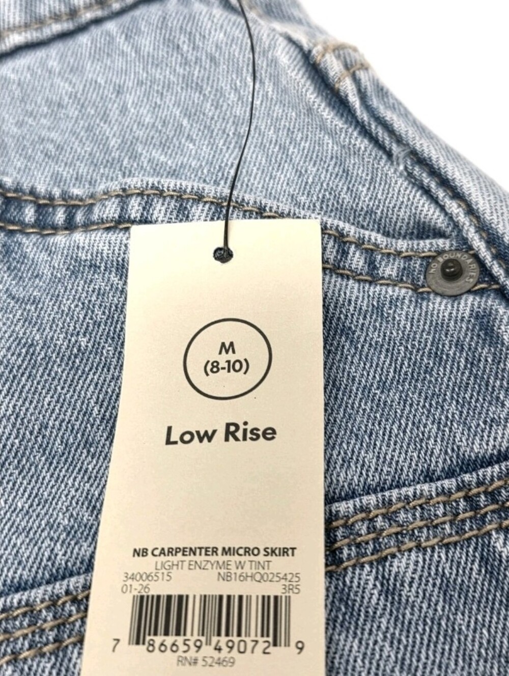 No Boundaries 2-pack Mini Micro Denim Carpenter Skirts Women's Size M (8-10) - Picture 8 of 9